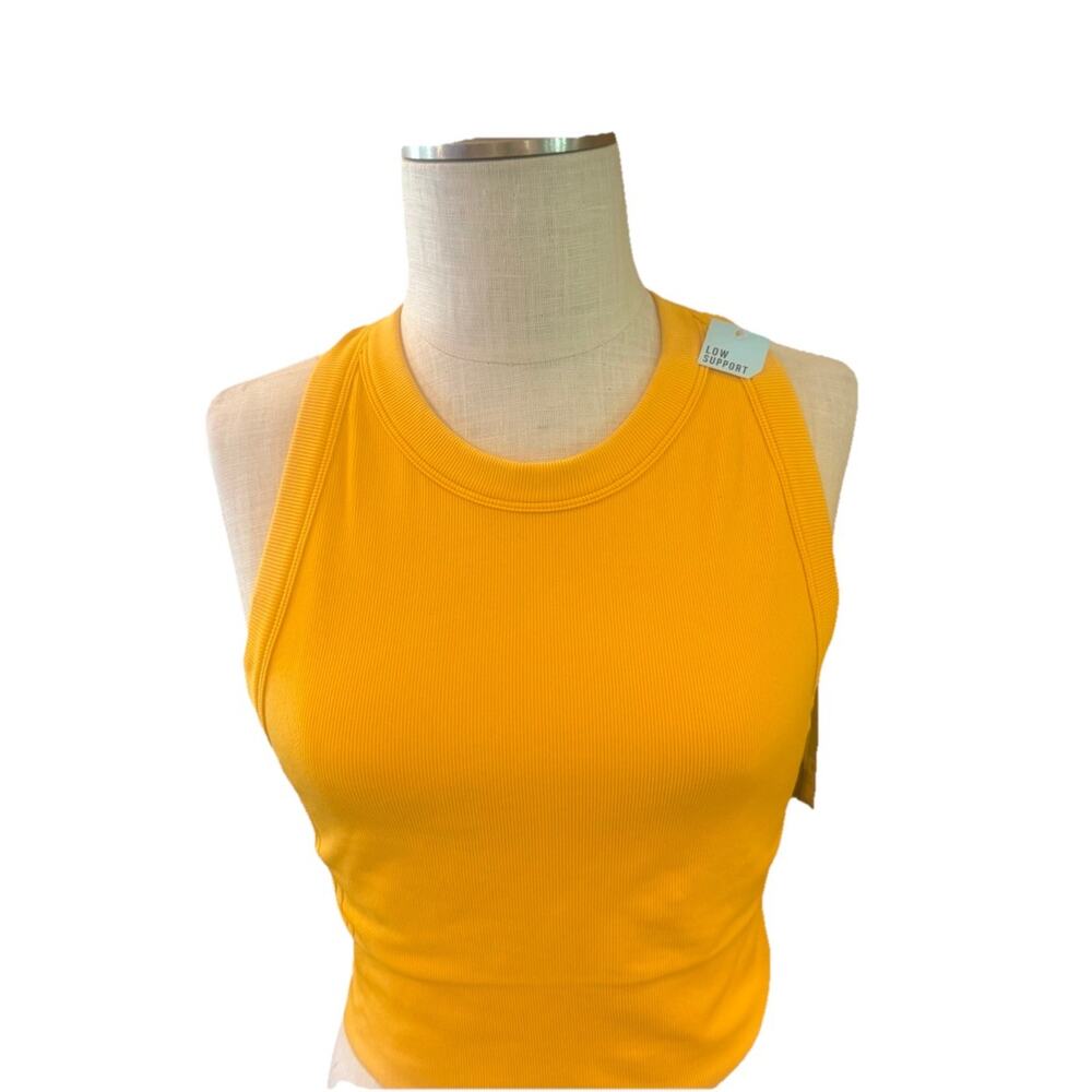 DSG Women’s High Neck Brami Large University Gold Ribbed Seamless Crop Top